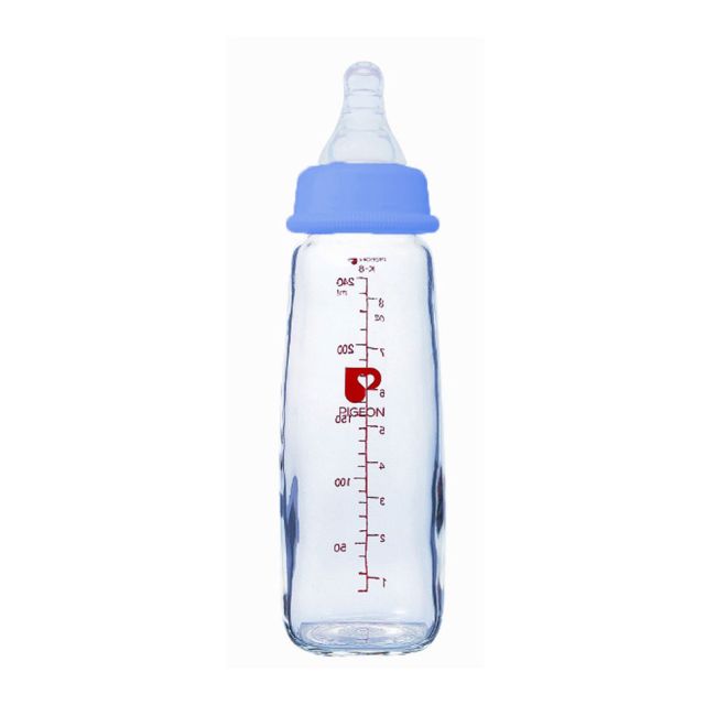 Biberón de Vidrio Para Recién Nacido Anticólicos 240 ML Pigeon