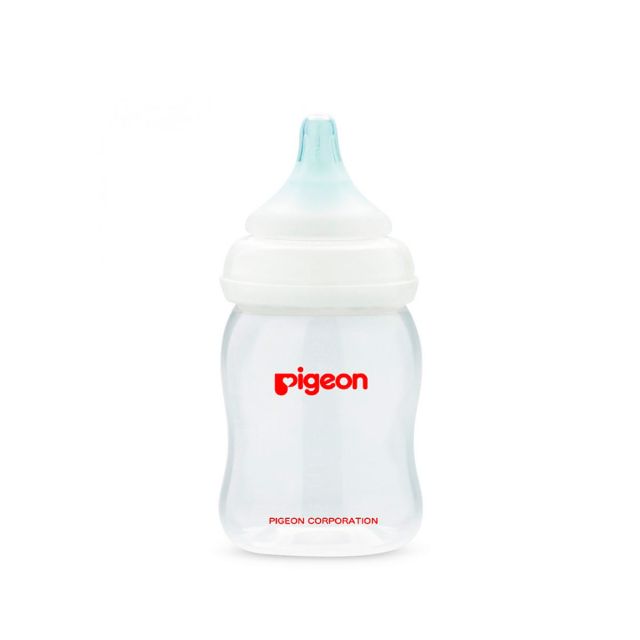 Biberon para recien nacido Pigeon anticolico en forma de seno Plus B/Ancha 160ml / 5oz. 0m+ Blanco