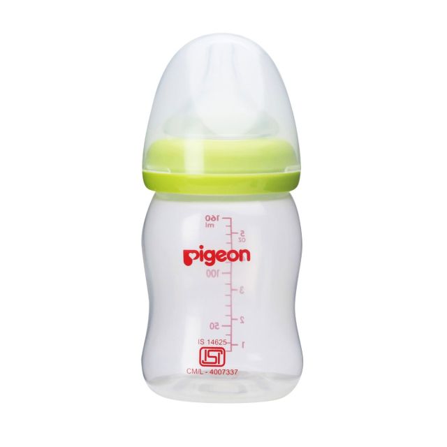 Pigeon - Biberón Peristáltico PLUS B/ Ancha 160ml / 5oz. 0m+ Verde
