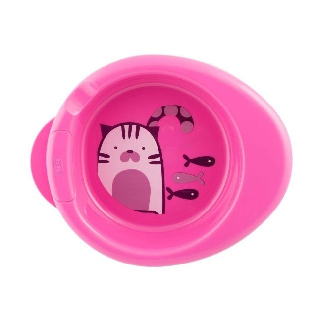 Set de Alimentación Plato Térmico para Bebés 2 en 1 Rosado Chicco