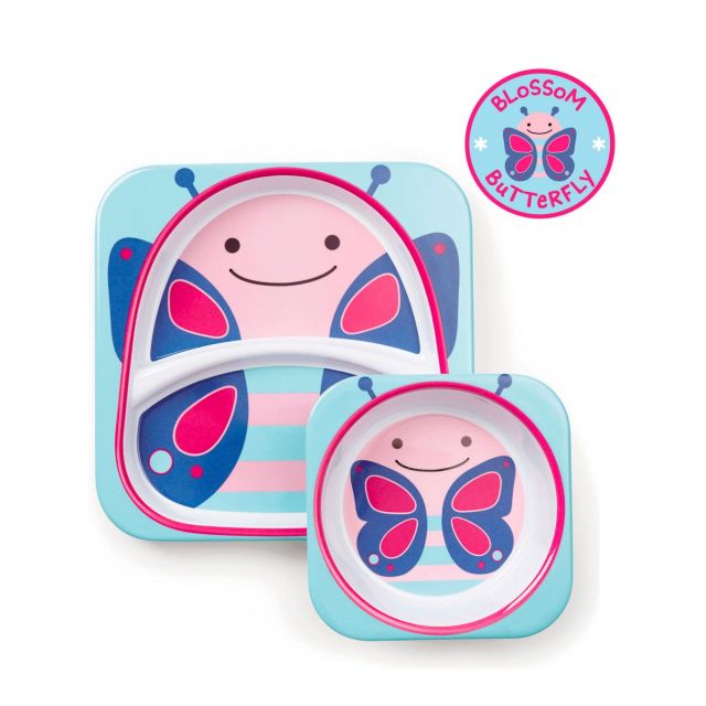 Skip Hop - Set de Plato & Bowl Zoo Mariposa