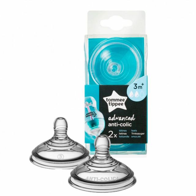 Pack 2 Tetinas para Bebés 3m+ Anticólico Avanzado Flujo Mediano Tommee Tippee