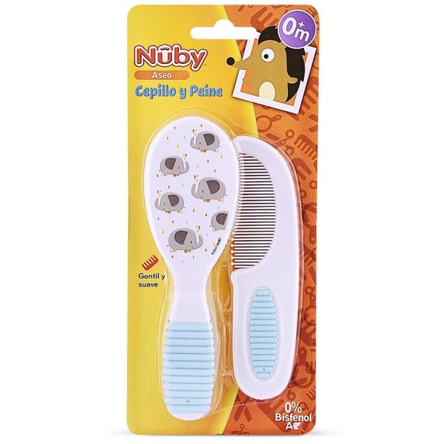 Nuby Cepillo Y Peine Para 0m+ Celeste 