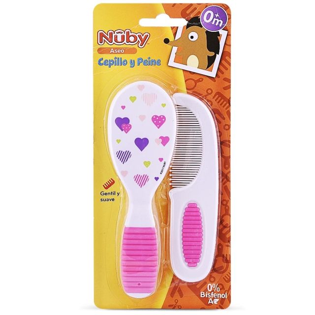 Nuby Cepillo Y Peine Para 0m+ Rosado
