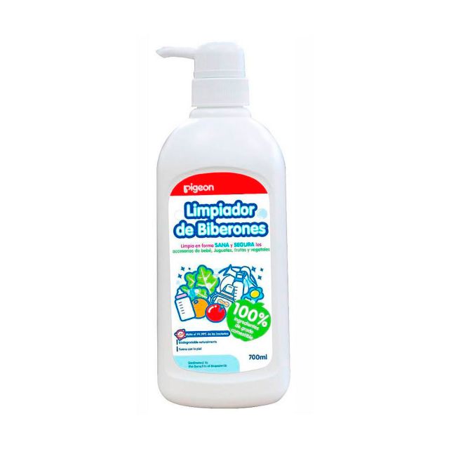 Limpiador de biberones Líquido Biodegradable limpia biberones, chupones, juguetes y alimentos 700 ml Pigeon