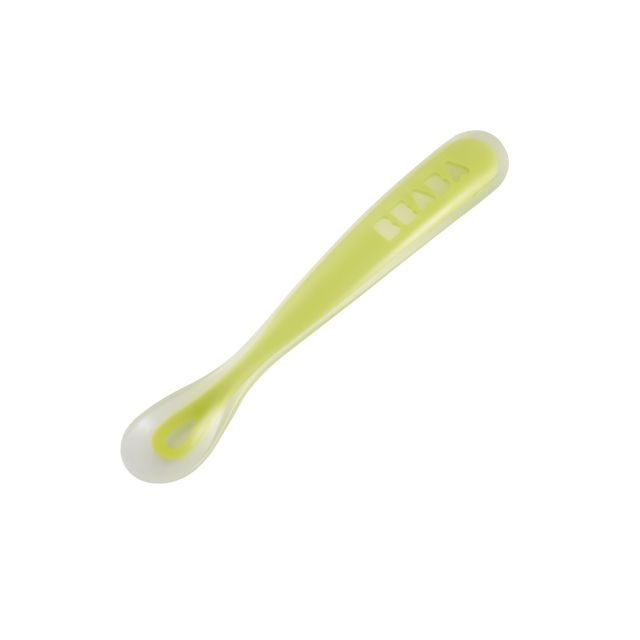 Beaba - Cuchara Ergonómica Silicona Verde 4m+ 1° Edad