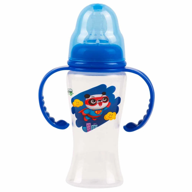 Biberón Boca Estándar doble tetina 5oz Panda Superhéroe Azul - Panditas Baby