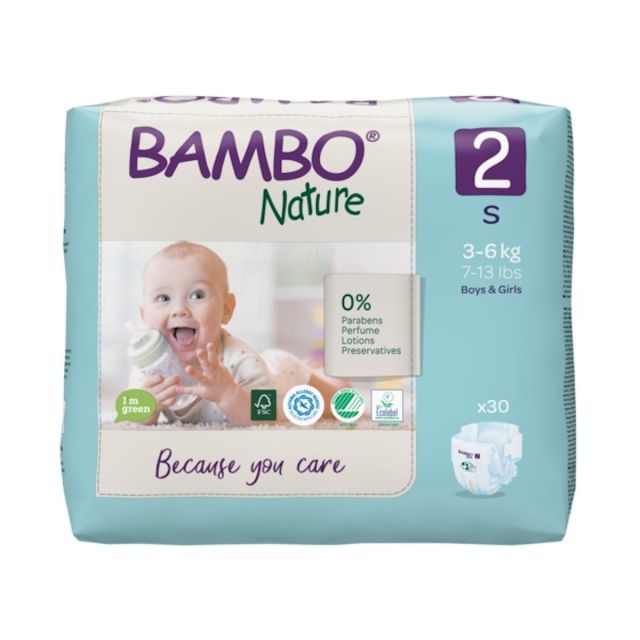 Bambo Nature- Paquete de Pañales Ecológicos Bambo Nature T2 P