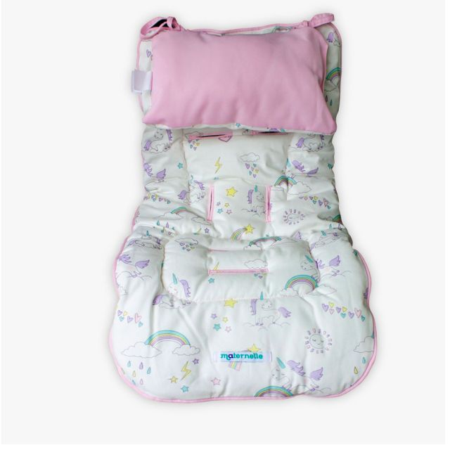 Maternelle - Colchoneta para Coche Rosa UNICORNIO