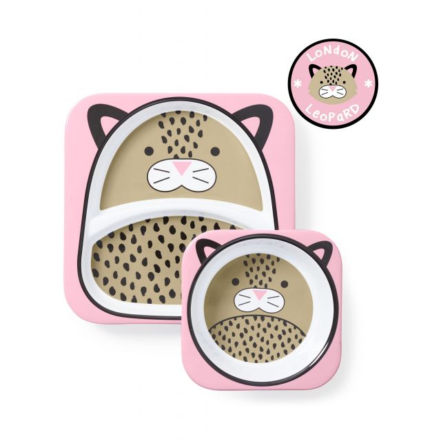 Skip Hop - Set de Plato & Bowl Zoo Leopardo