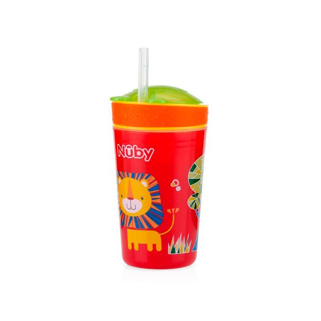 Vaso para Bebé snack antiderrame 9 oz/270ml 0%BPA Rojo Nuby