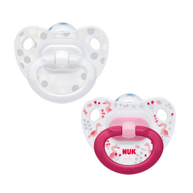 NUK - Chupónes Happy Days con Estuche x2 Rosado 0-6M