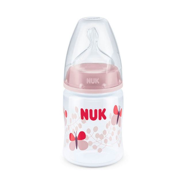 NUK- Biberón PP para Bebés First Choice 150ml/5oz Rosa Mariposa