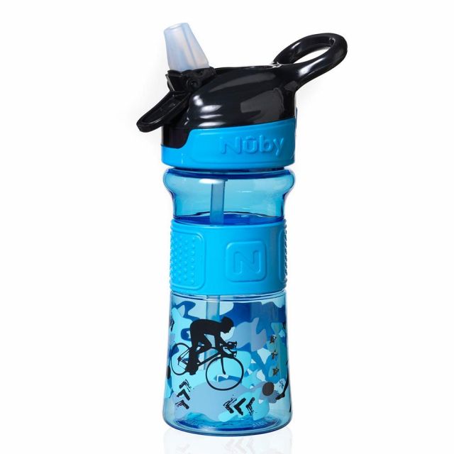 Botella Sport Botón Para 18m+ 360ml  Azul - Nuby 