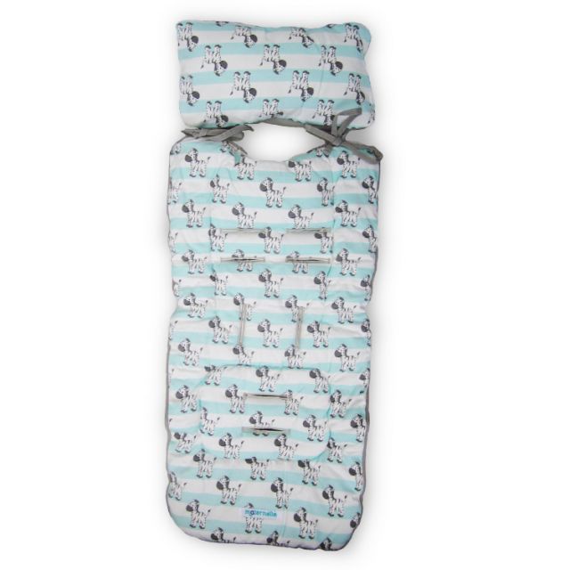 Colchoneta para Coche Verde Agua Rayas Cebras