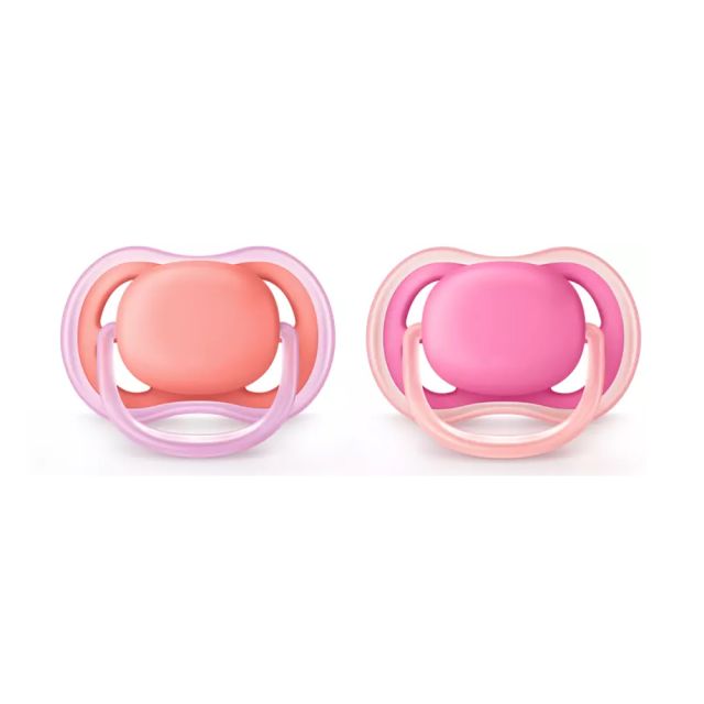 Philips Avent - Chupón Ultra Air 6-18M MIXED X2 ROSADO