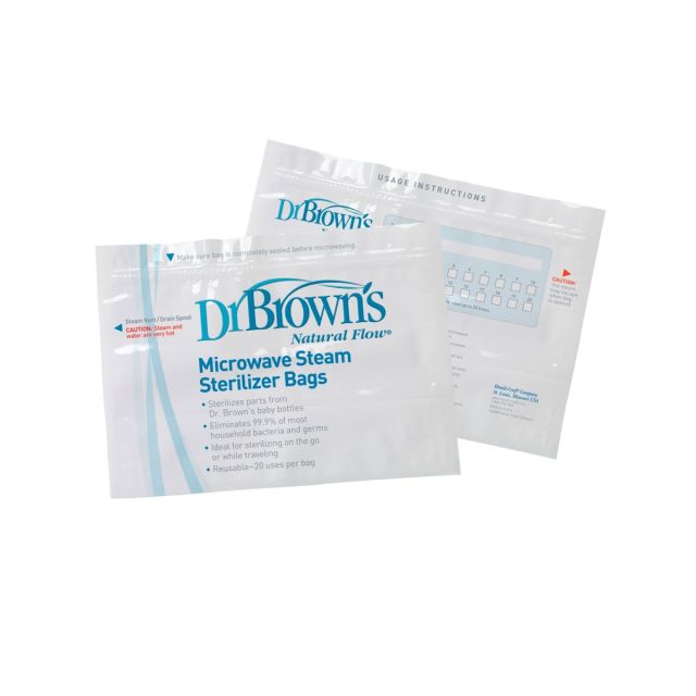 5 Bolsas reusables Esterilizador de biberones para Microondas Dr. Brown’s