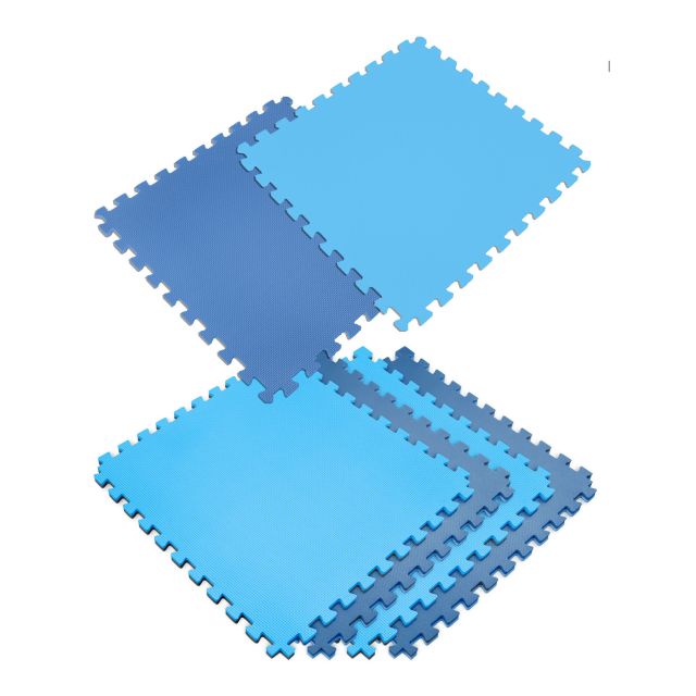 Piso Alfombra Antialérgica X 6 Pzas. (123cmx180cm) Azul con Celeste - Baby Gym