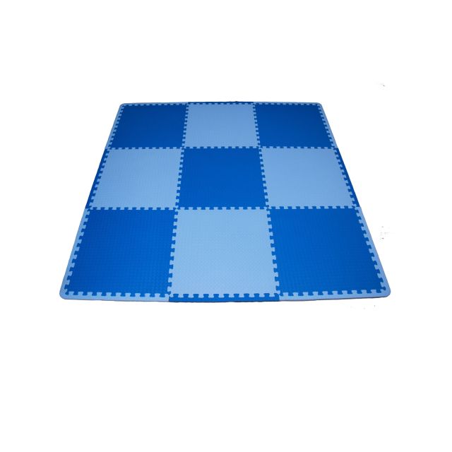Piso Alfombra X 9 Pzas. (180cmx180cm) Azul con Celeste - Baby Gym