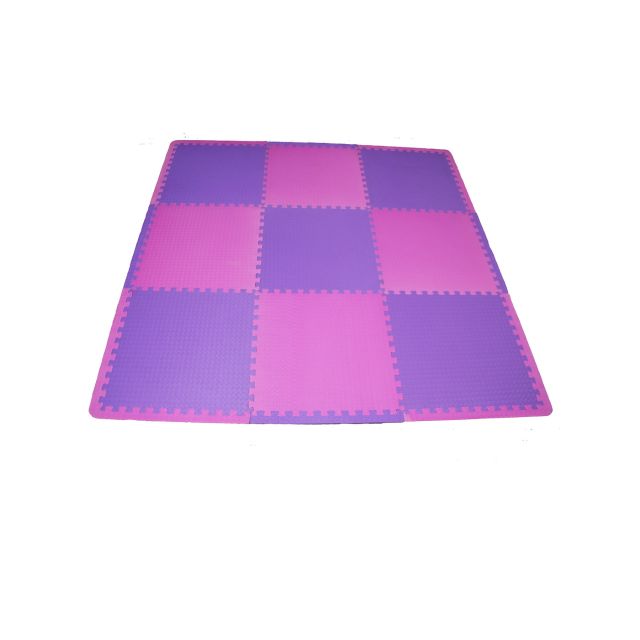 Piso Alfombra X 9 Pzas. (180cmx180cm) Rosado con Lila - Baby Gym