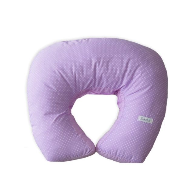 Almohada De Lactancia Flores Lila/ Puntos Blanco - Sweetie