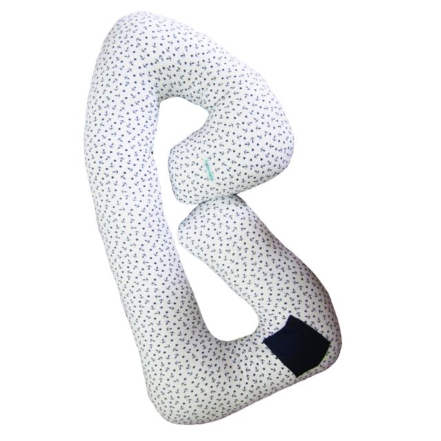 Maternelle - COJIN MULTIFUNCIONAL Azul y blanco puntos