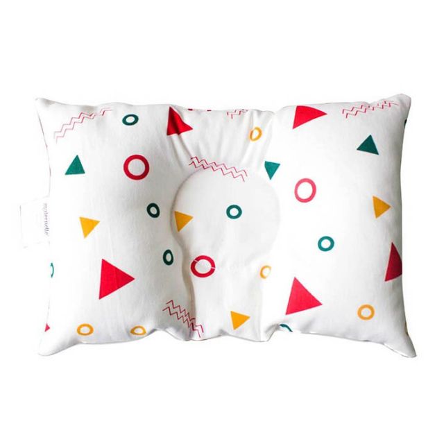 Maternelle - Almohadita Anti-Cabeza Plana Rojo triangulos y lineas