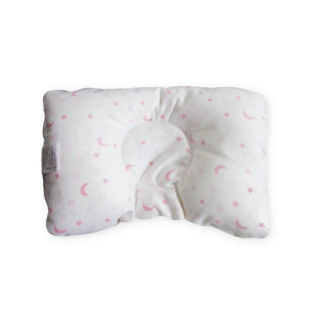 Maternelle - Almohadita Anti-Cabeza Plana  rosa luna y estrellas