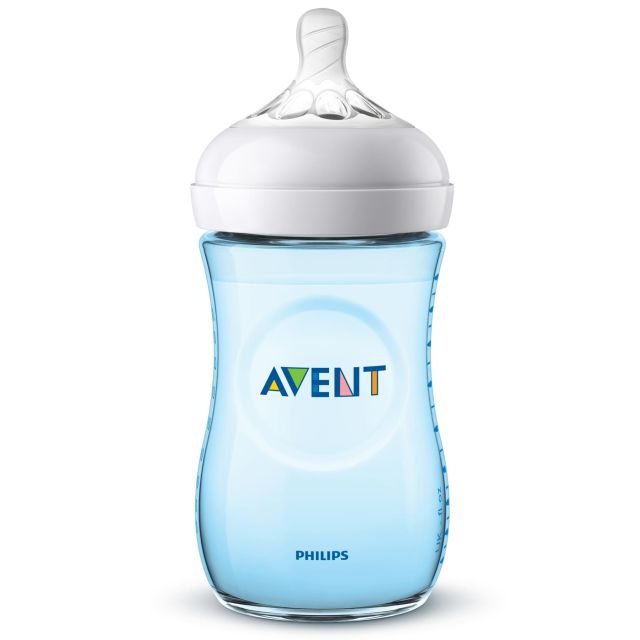 Biberon Avent recien nacido / Biberon anticolico en forma de seno Natural 2.0 Azul 260ml / 9oz
