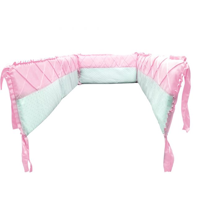 Protector Borde de Cuna Rosado Blanco Estrellitas - Maternelle