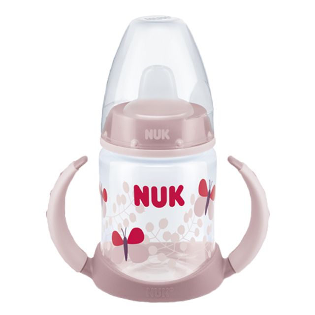 NUK - Biberón Taza para Bebés 6m+ 150ml FC Baby Mariposas Rosado