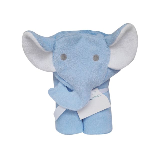 Blauhouse - Toalla para Bebé Capucha Elefante Celeste