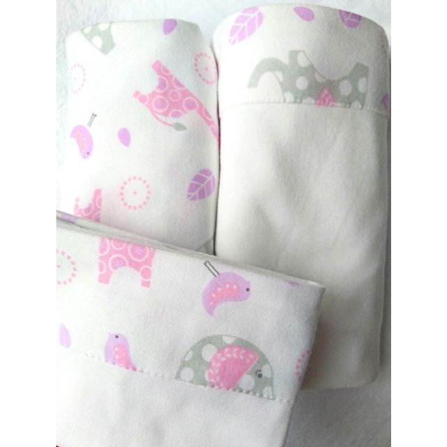 Sábanas para Cuna Blancas rosado Zoo - BLAUHOUSE