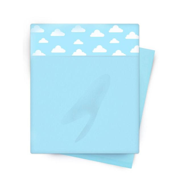 BlauHouse - Sábanas para Cuna de Bebé Algodón Celeste Nubes