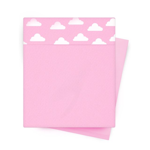 BlauHouse - Sábanas para Cuna de Bebé Algodón Rosado Nubes