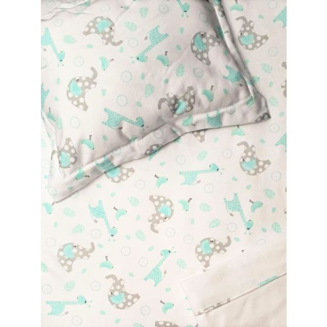 Set Edredon Funda Intercambiable Pack & Play Turquesa Zoo - BLAUHOUSE