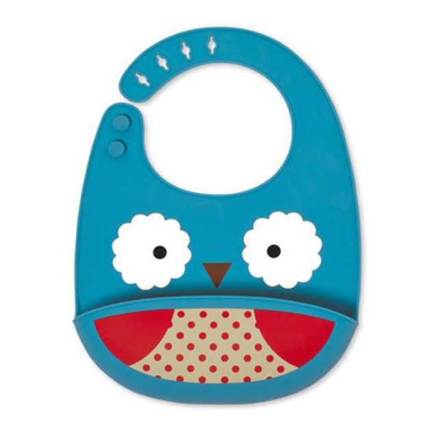 Babero Impermeable de Plástico con Manga de Skip Hop Buho con  Broche