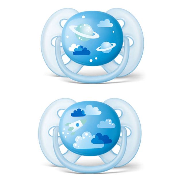 Avent - Pack 2 Chupones Ultra Soft Espacio Azul 6-18m