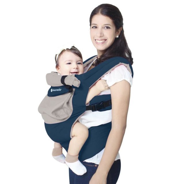 Maternelle - Portabebes Canguro Ergonómico 4 en 1 Azul Acero con Plomo