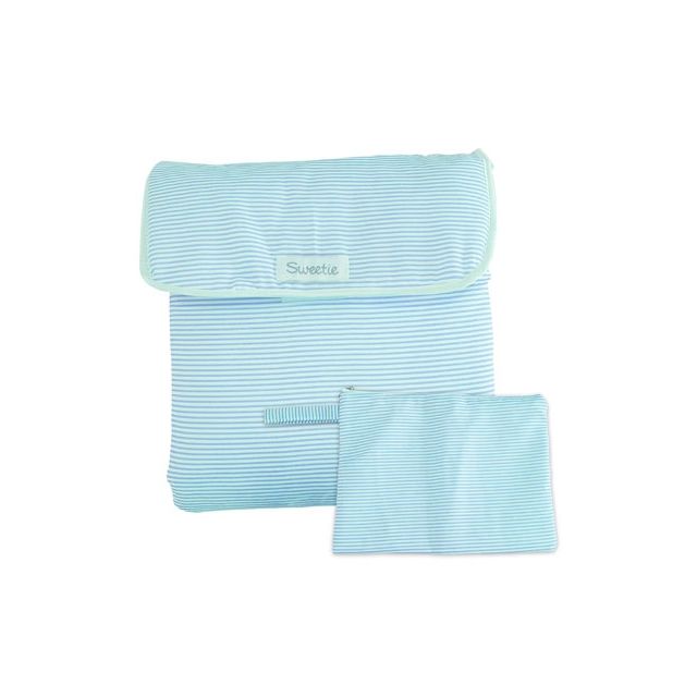 Cambiador de Pañal Portatil Celeste Rayas - Sweetie