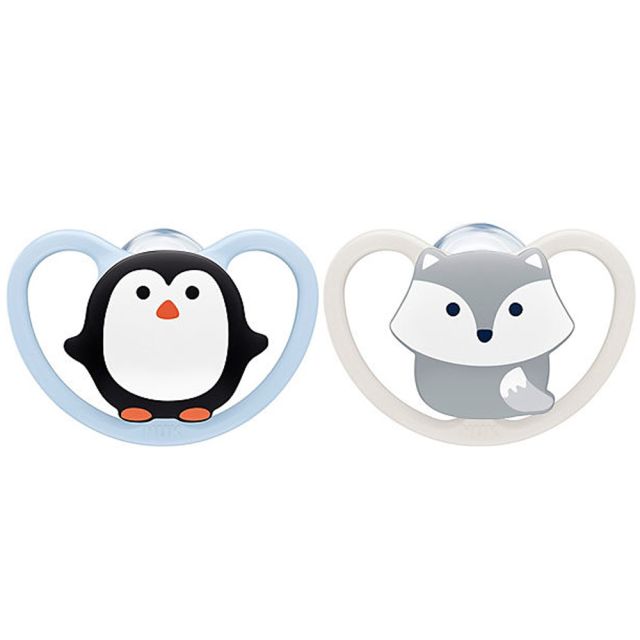 Pack 2 Chupones de Bebé 0-6m Space#1 Pigüino / Zorrito Nuk