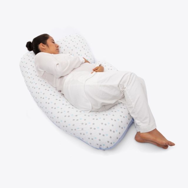 Almohada Cojín Multifuncional Celeste con Estrellas para Lactantes y Gestantes Maternelle