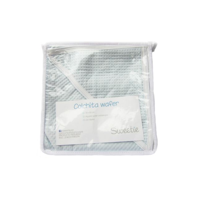 Colchita Algodón Wafer con Capucha Celeste - Sweetie