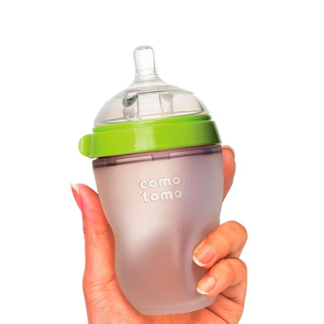 Comotomo - Biberón Flexible de Silicona 240ml / 8oz Verde