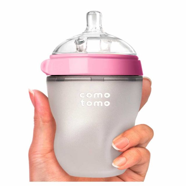 Biberón para Bebé Flexible de Silicona 150ml/5oz Rosado Comotomo