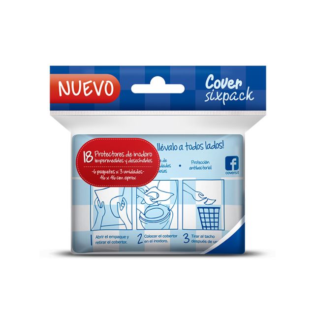 Coversit - Protector Impermeable y Desechable de Inodoro 18 Unidades