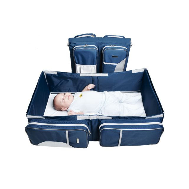 Maternelle - Cuna portátil 3 en 1 Azul Marino