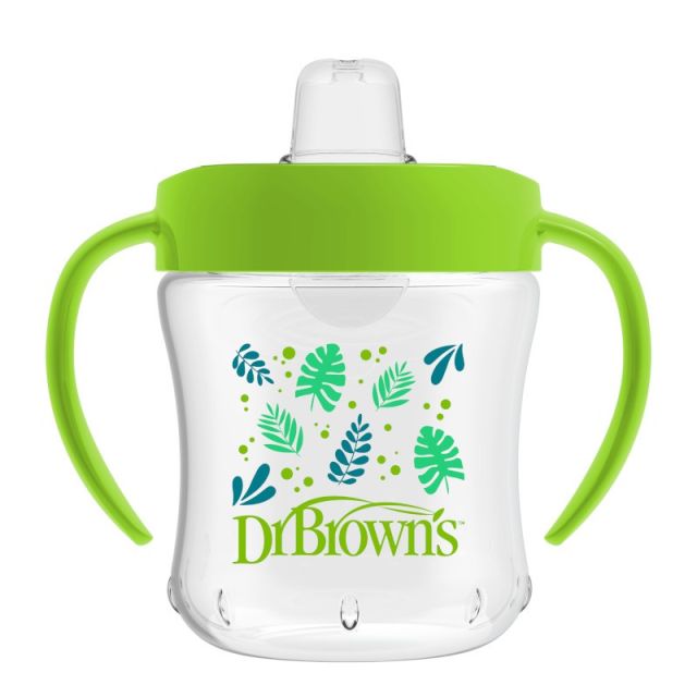 Dr. Brown’s – Vaso de Entrenamiento Bebés 6m+ Boquilla Suave 180ml Verde
