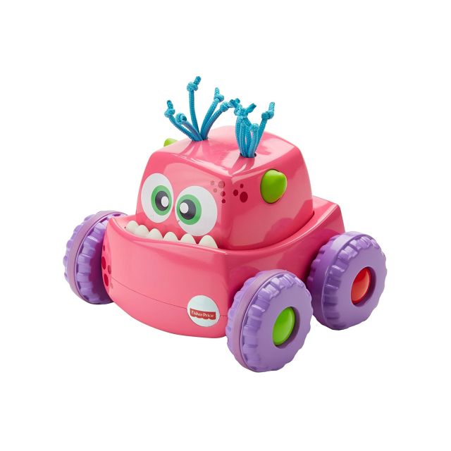 Fisher Price - Carrito de Juguete Monstruo presiona y persigue Rosa