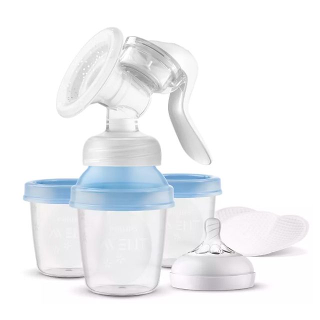 Extractor Manual de Leche Materna con Almohadilla de Silicona y Almacenamientos de Philips Avent